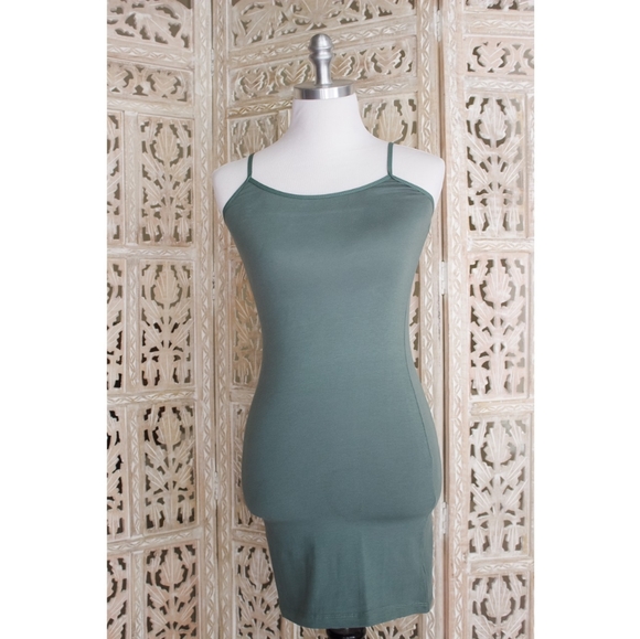 Sage Green Cami Bodycon Mini Dress - Picture 2 of 6